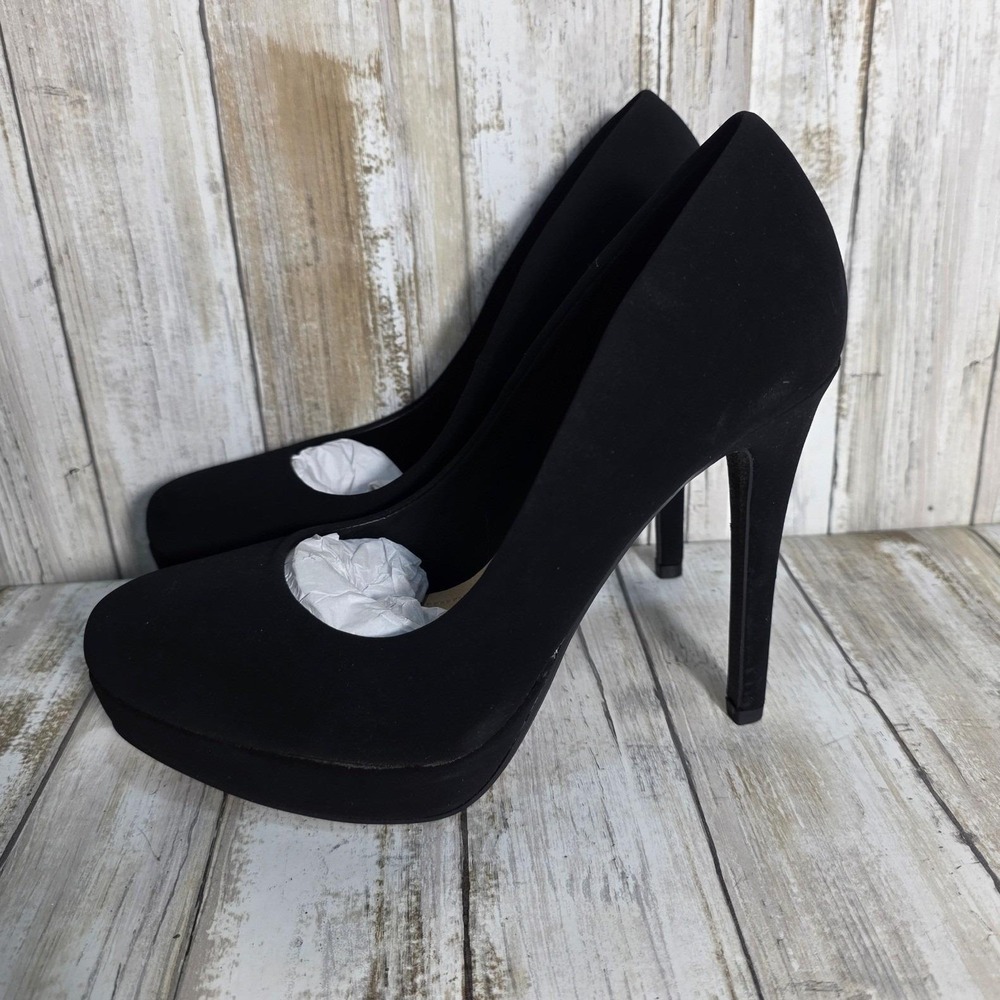 Marco Republic Black Suede Platform High Heel Pumps Women's Size 9 - Picture 2 of 8